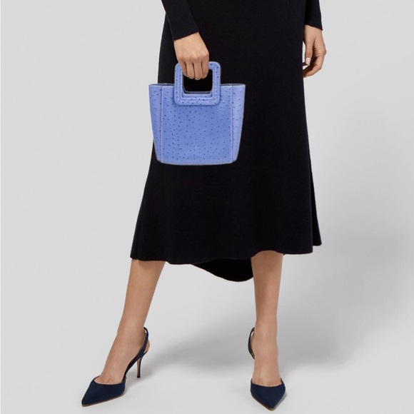 Staud Mini Shirley Bag in Periwinkle Embossed Ostrich - so gorgeous! - Picture 4 of 12